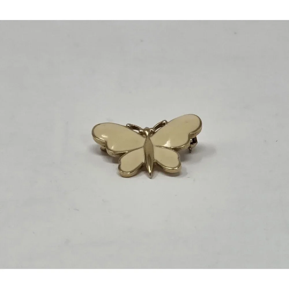 Monet Butterfly‎ Brooch Pin Gold Tone 2